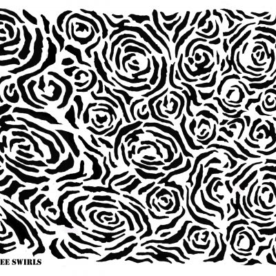 rose swirls patterned stencil