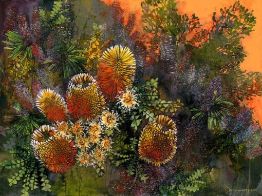 Australian native flower painting by De Gillett Cox